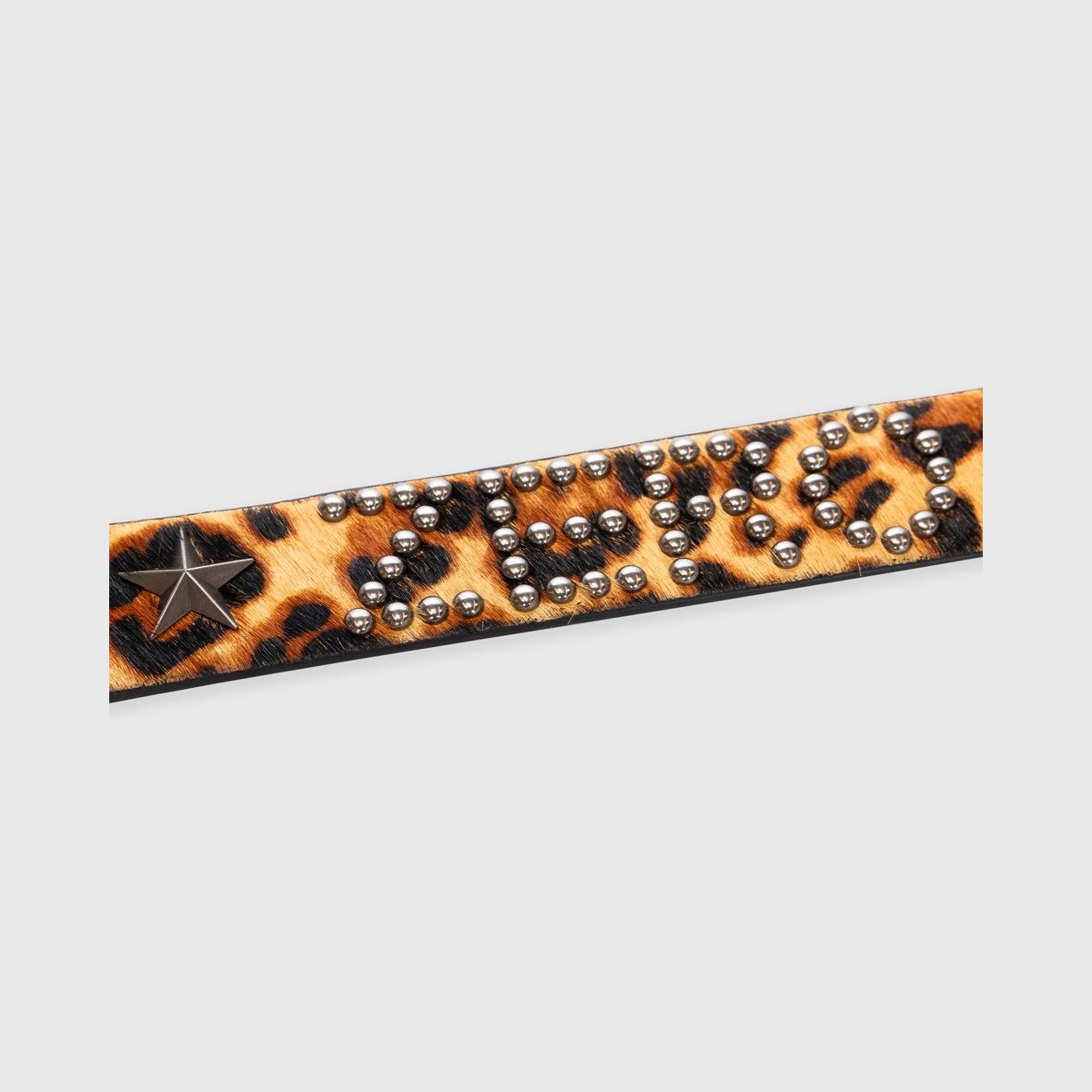 Pleasures X Zero Leopard Studded Belt