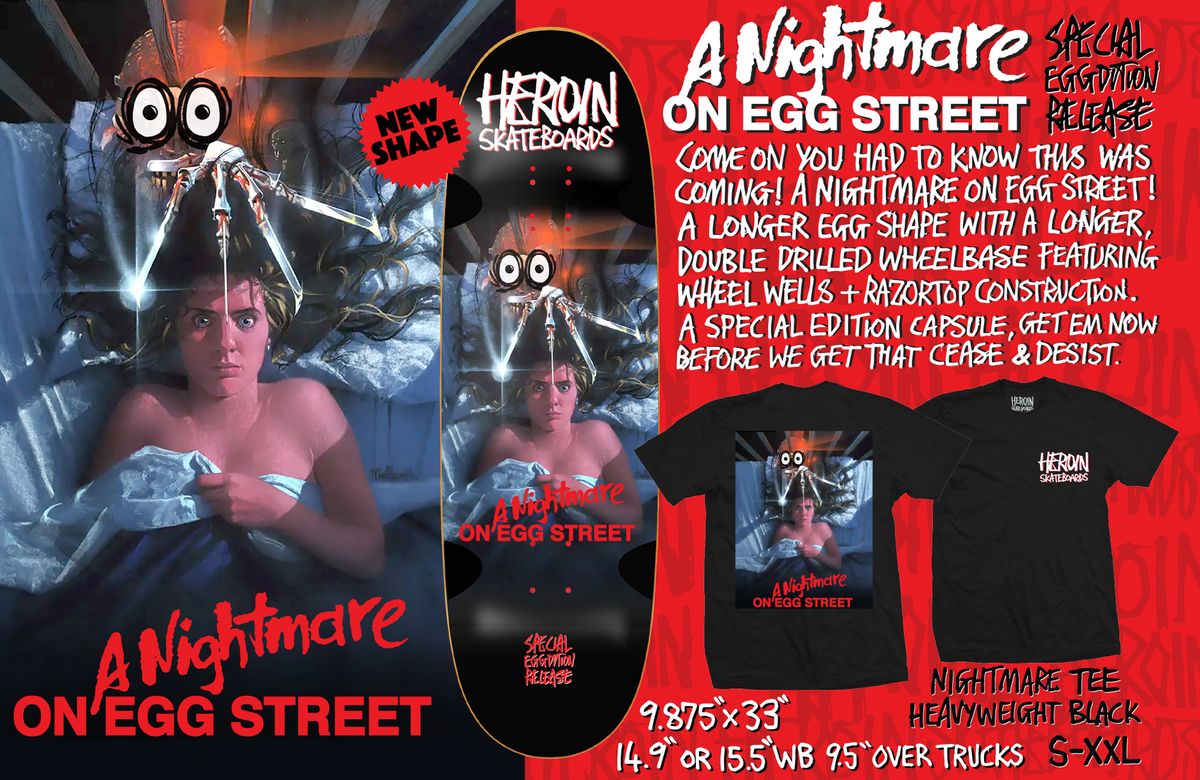Heroin Nightmare On Egg Street Black S/s Shirt