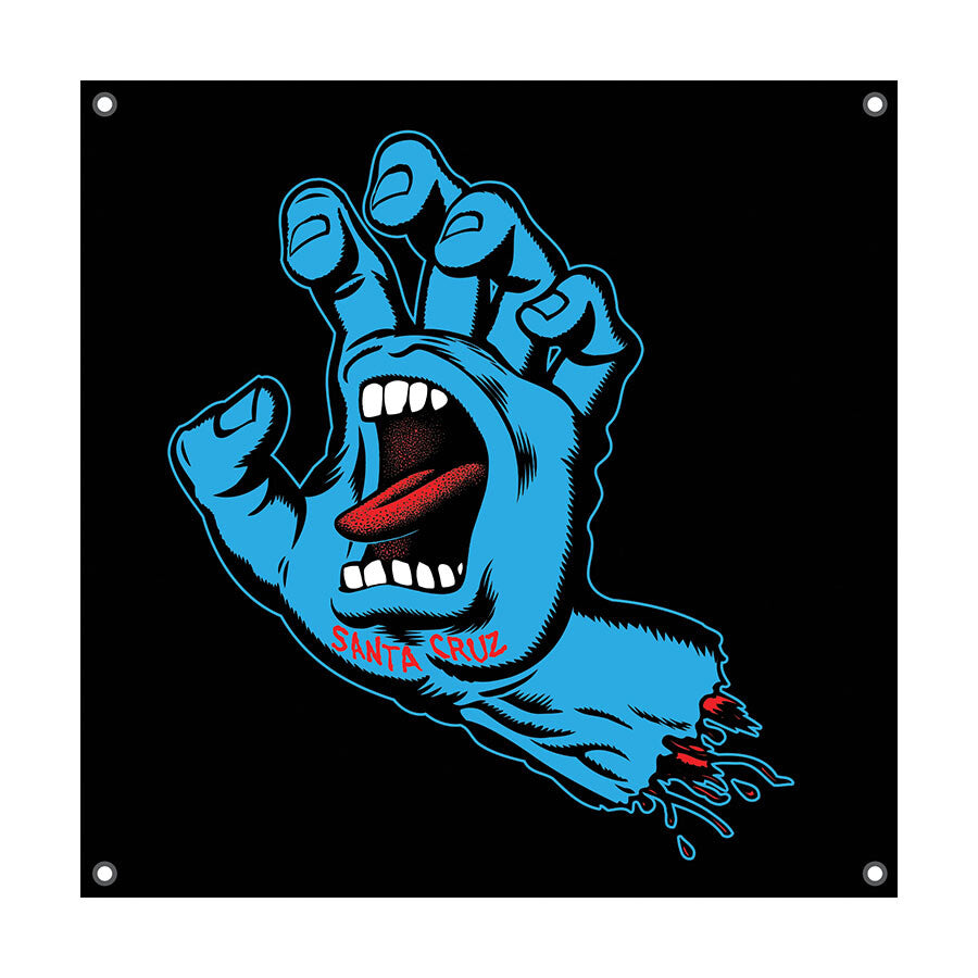 Santa Cruz Screaming Hand Black 36" X 36" Banner