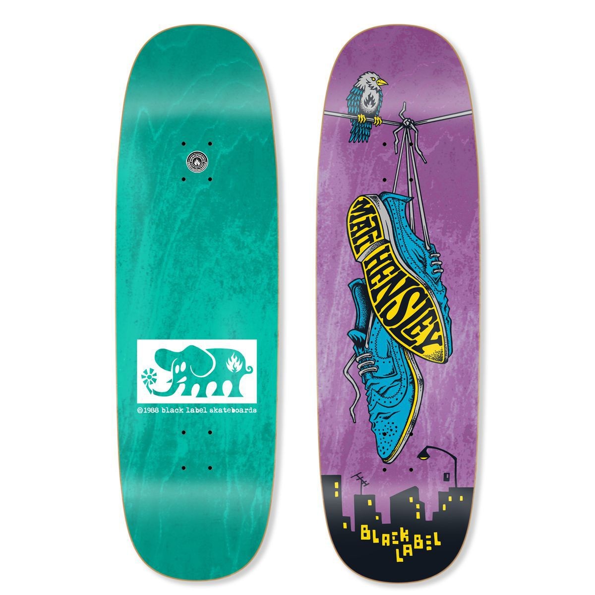 Black Label Matt Hensley "Wingtips" 9.5" Tugboat Skateboard Deck