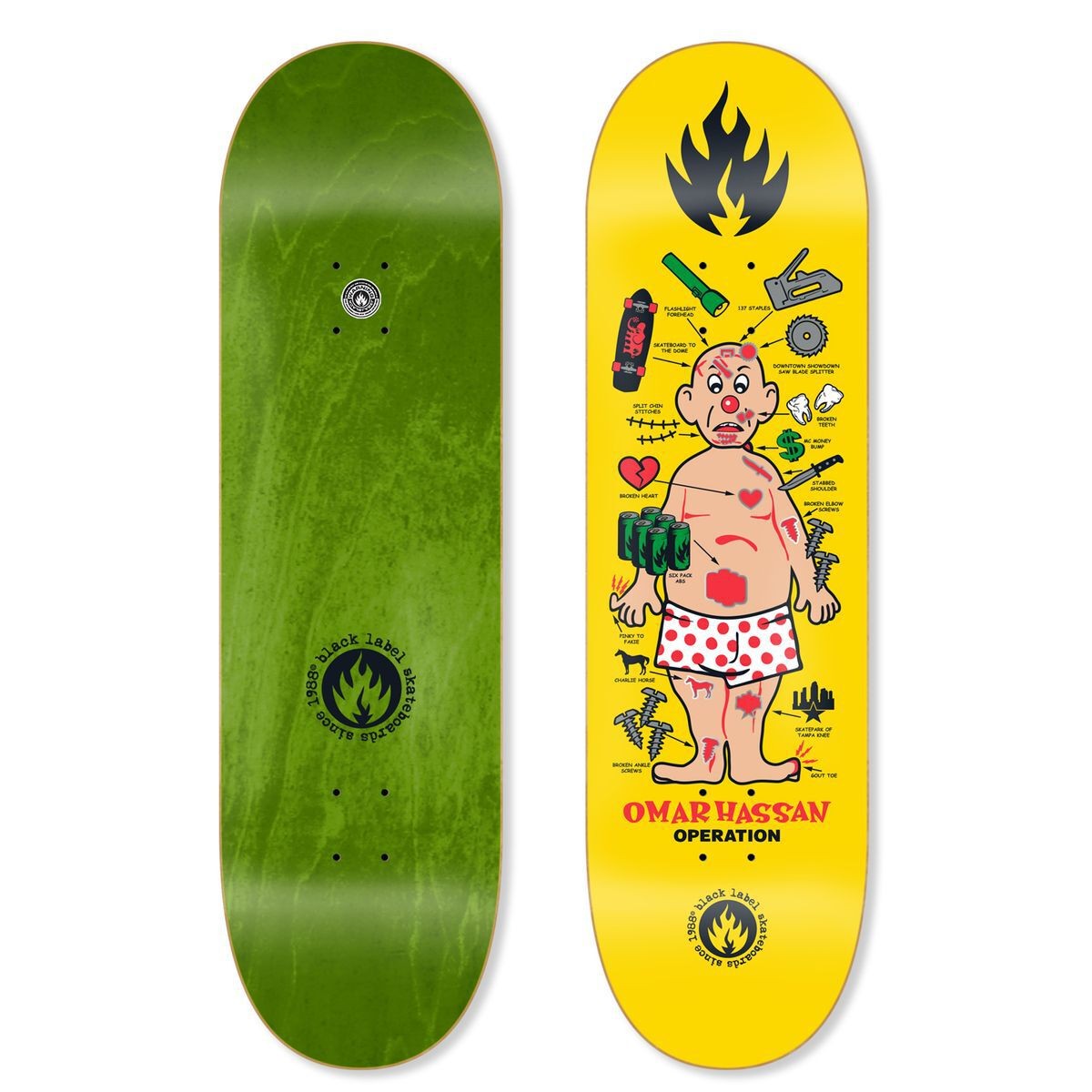 Black Label Omar Hassan "Operation" 9" Skateboard Deck