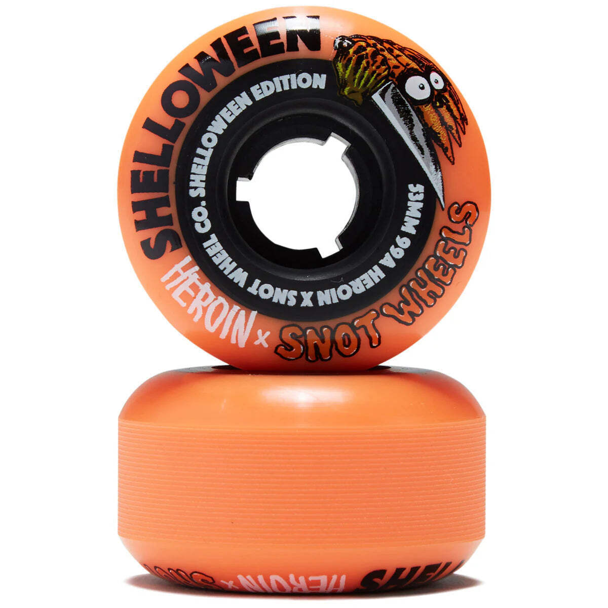Snot X Heroin Shelloween 53mm 99A Orange Skateboard Wheels