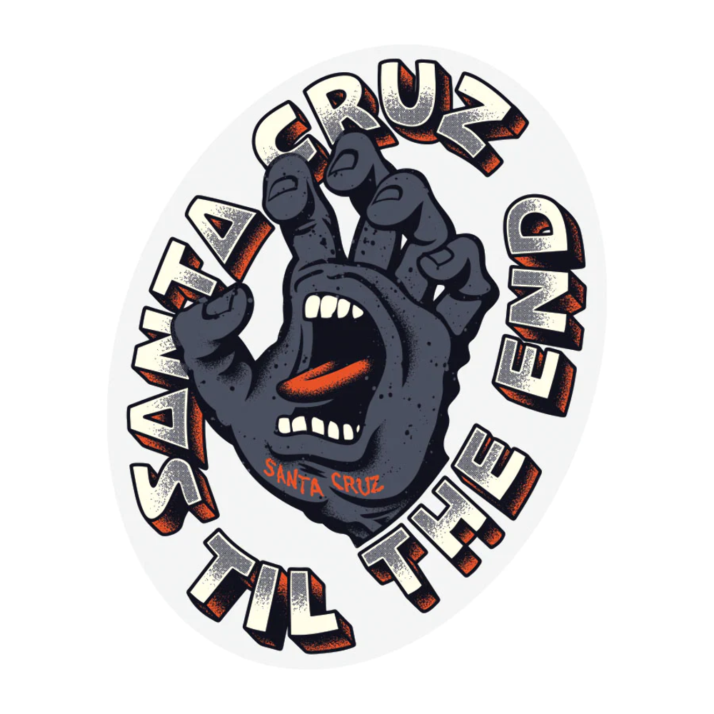 Santa Cruz Til The End Hand 4" Sticker