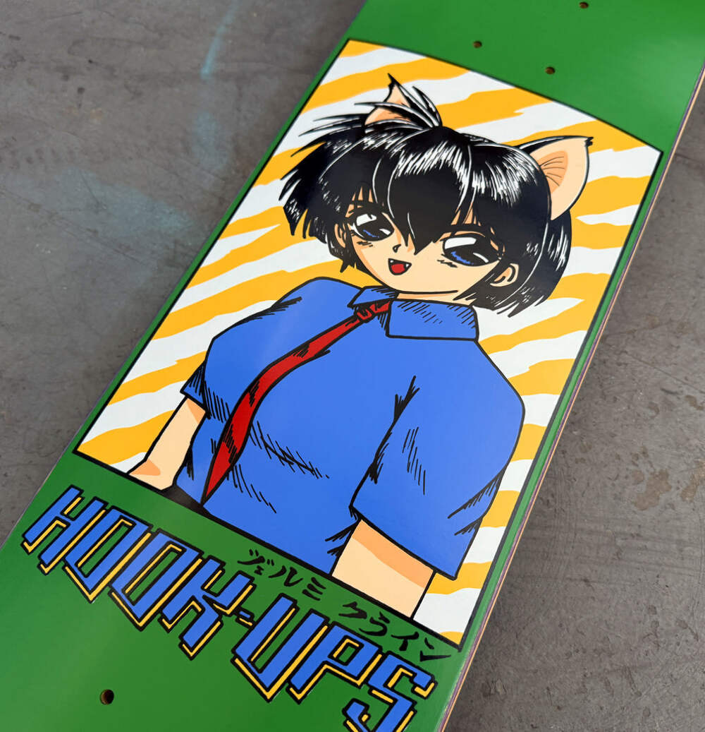 Hook Ups Cat Girl 2 7.5" Skateboard Deck