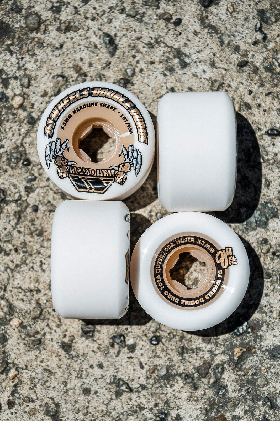 OJ Double Duro Gum Hardline 53mm 101A/95A Skateboard Wheels