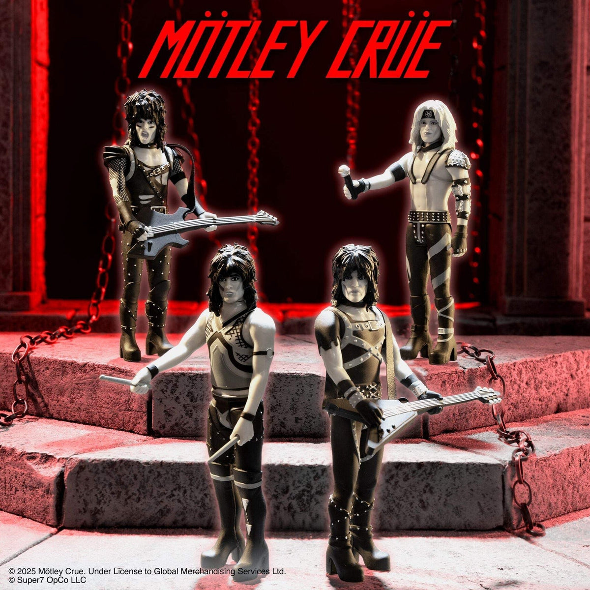 Super7 X Mötley Crüe - Mick Mars (Shout At The Devil B&W) Reaction Figure