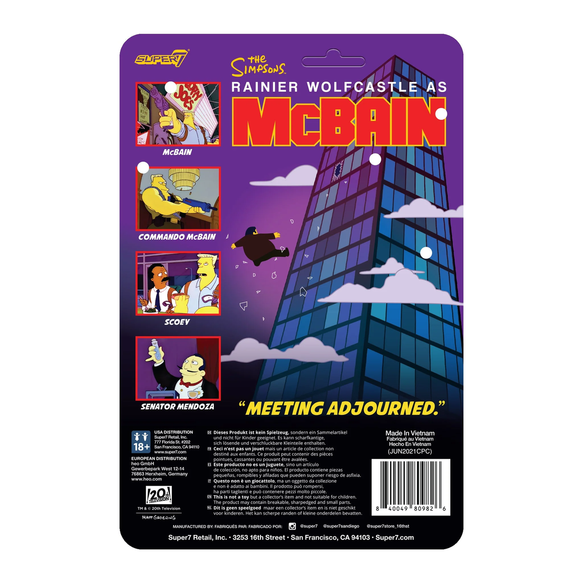 Super7 X The Simpsons - McBain Scoey Reaction Figure