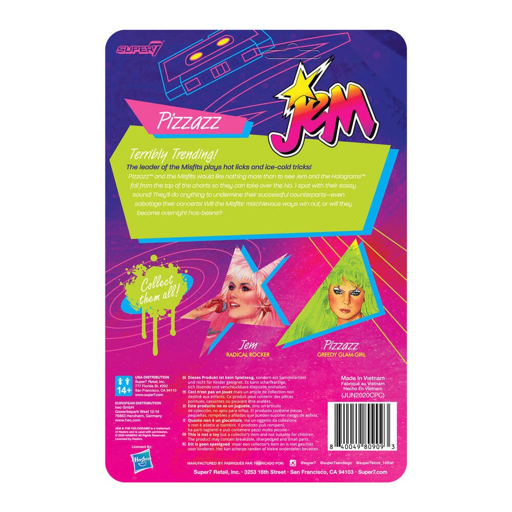 Super7 X Jem And The Holograms - Pizzazz Reaction Figure