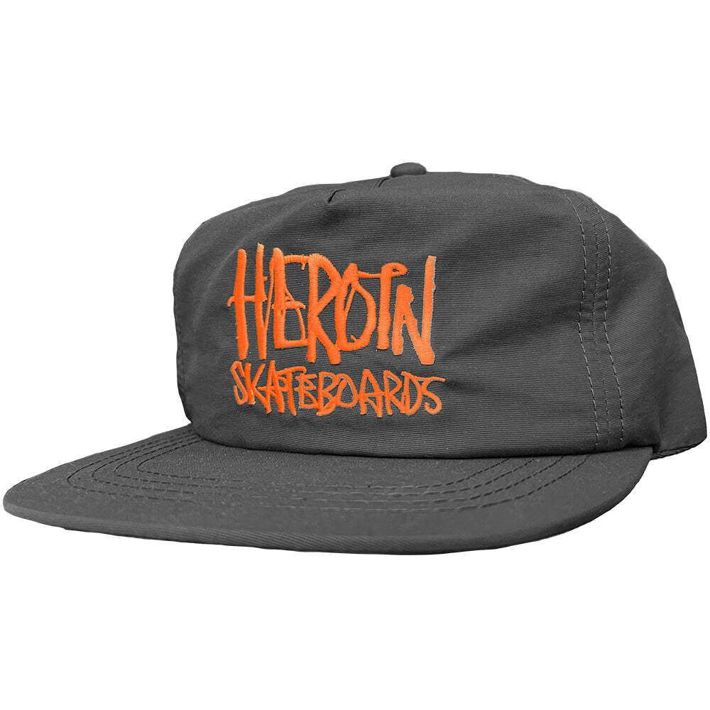 Heroin "Script" Black / Orange Snapback Hat