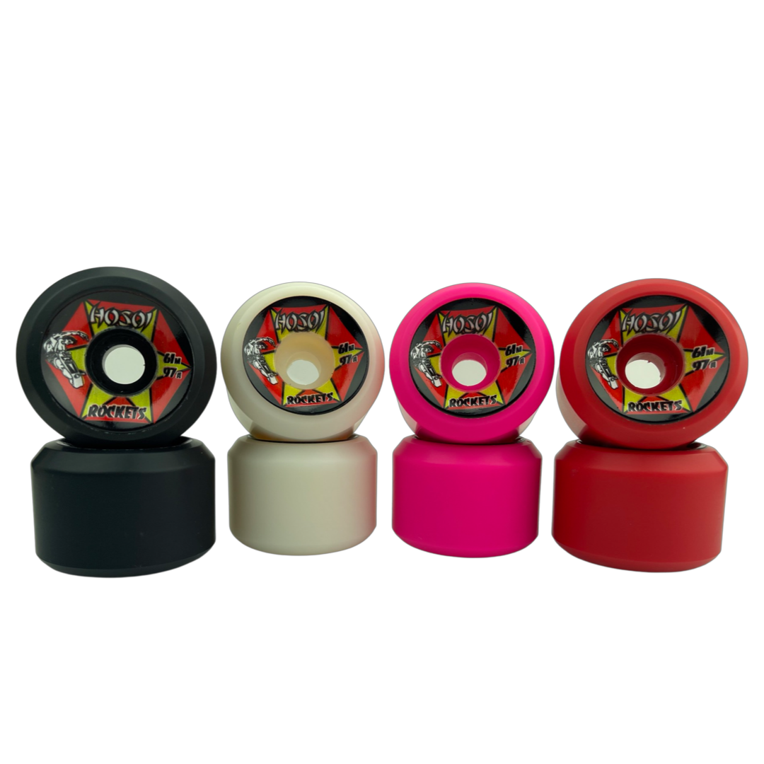 Hosoi Rockets 61mm 97A White Skateboard Wheels