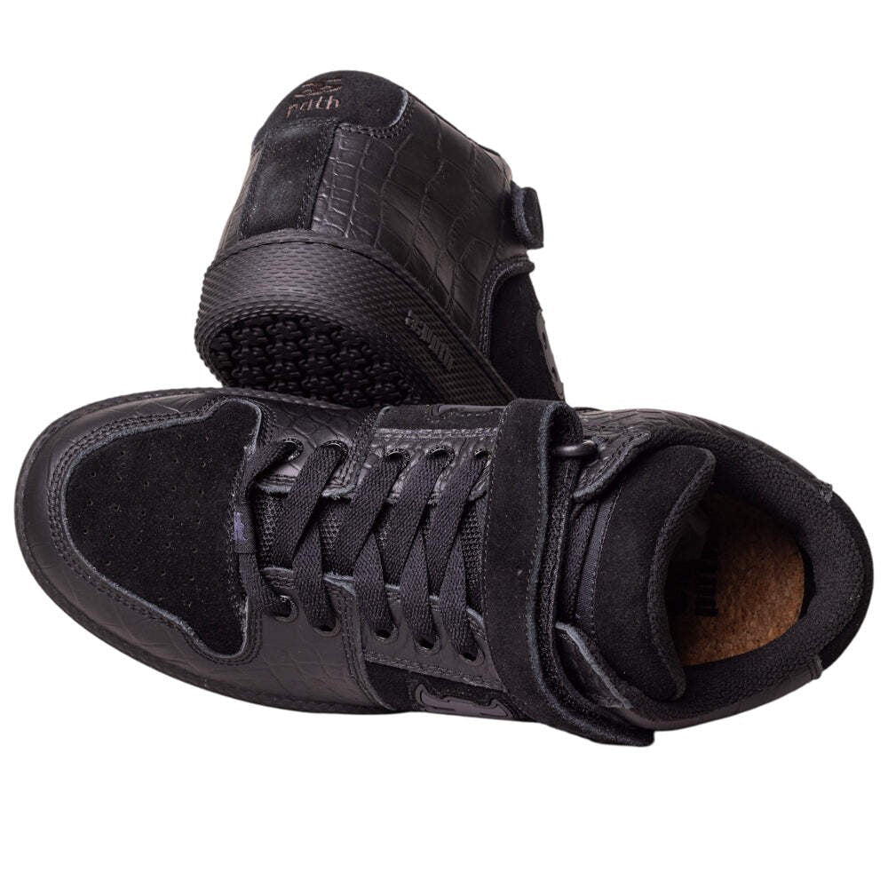 Ipath Grasshopper - Black Crocodile Leather Shoes