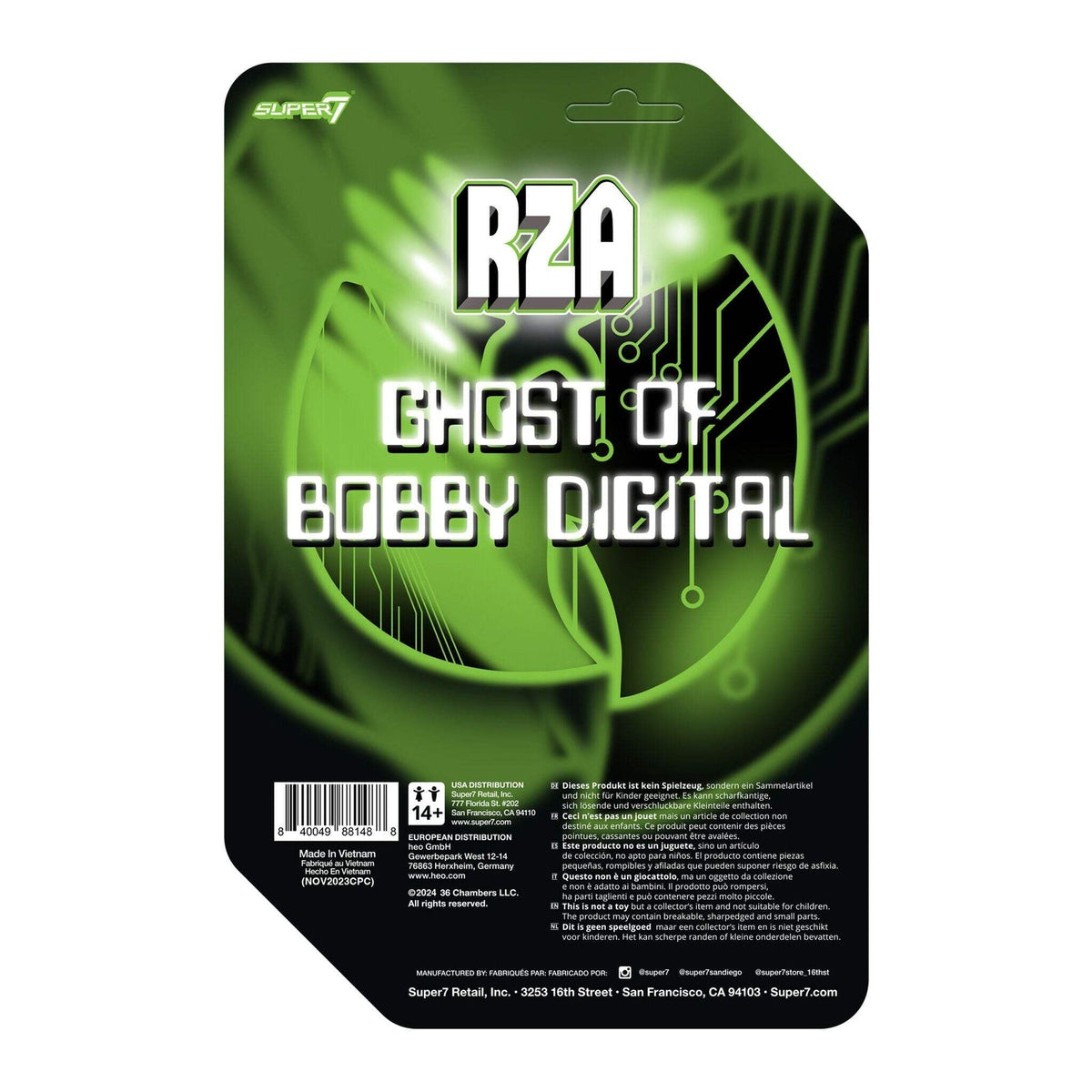 Super7 X Rza - Bobby Digital (Clear) Reaction Figure