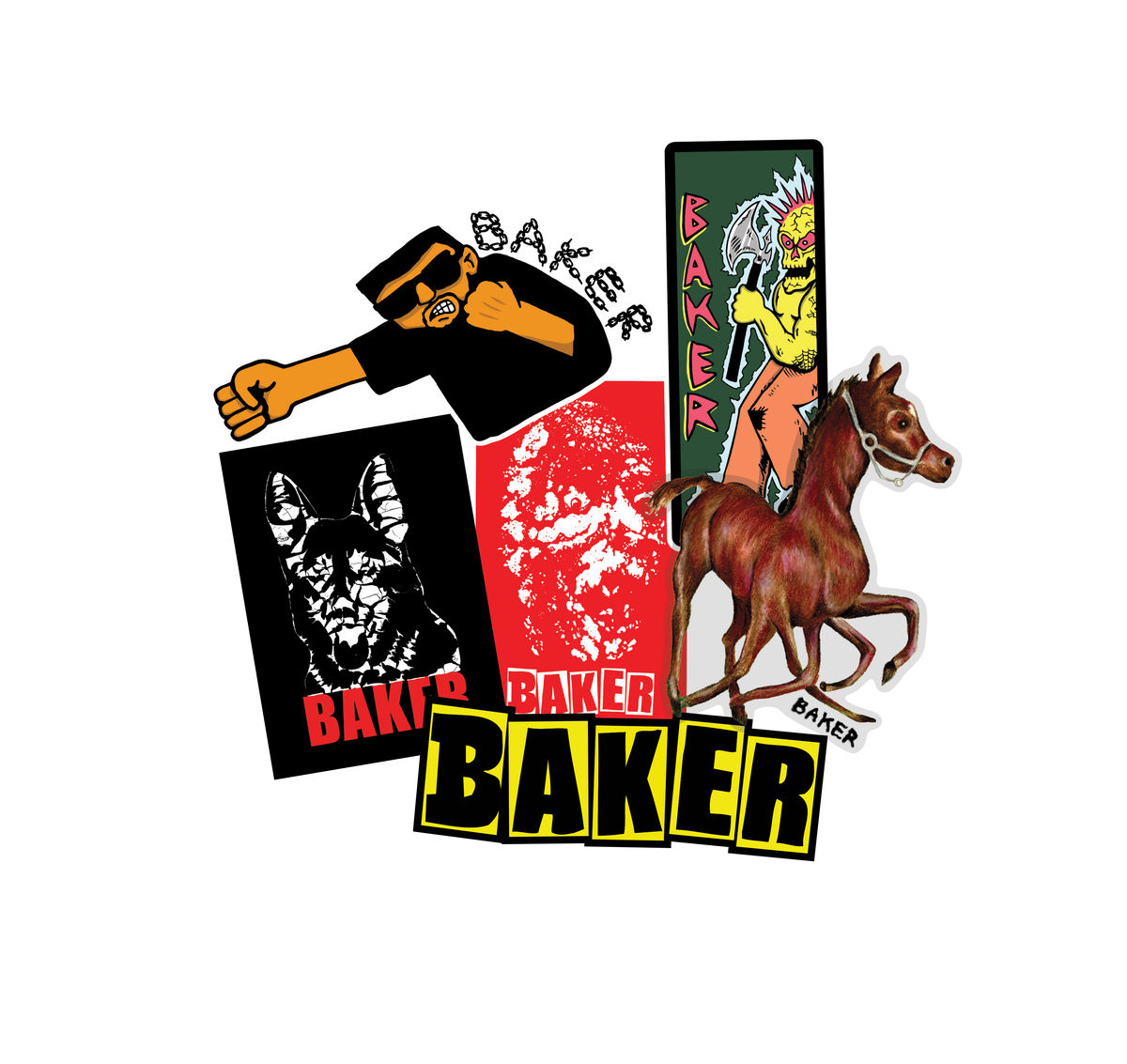 Baker "Bad Dawg" 6X Sticker Pack
