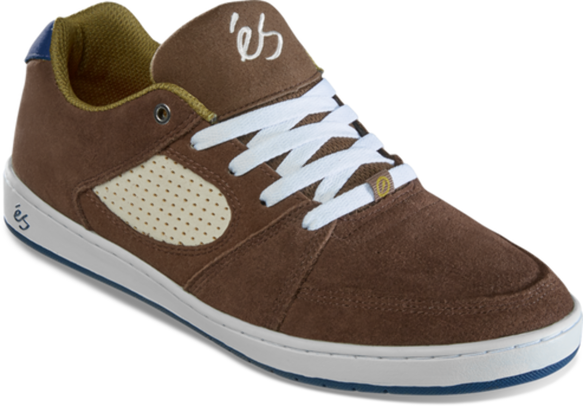 Es Accel Slim Brown/Tan/Blue Skate Shoes