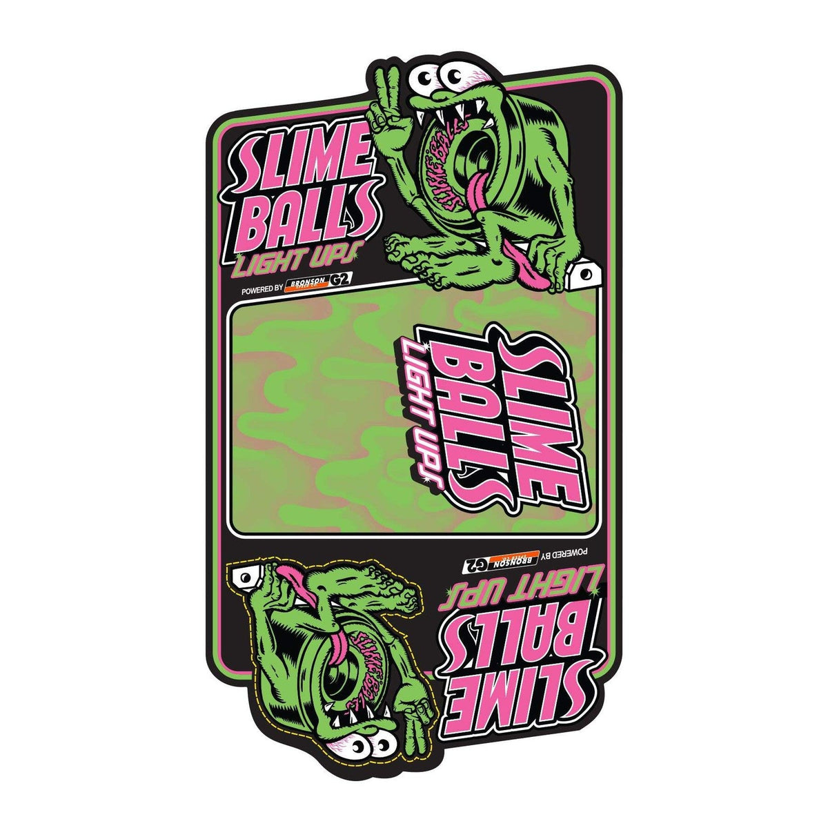 Slime Balls Screaming Slime Light Ups OG Slime Green Yellow 60mm 78A Skateboard