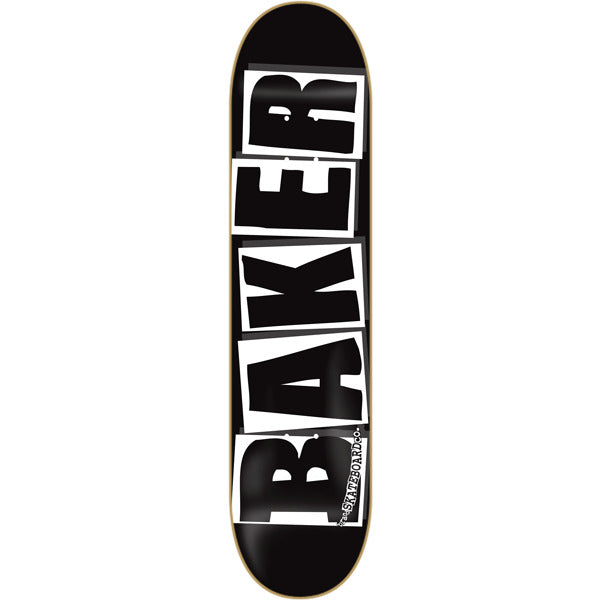 Baker Brand Logo Skateboard Deck - 8.0" Black/White - Bow Shock Marketplace