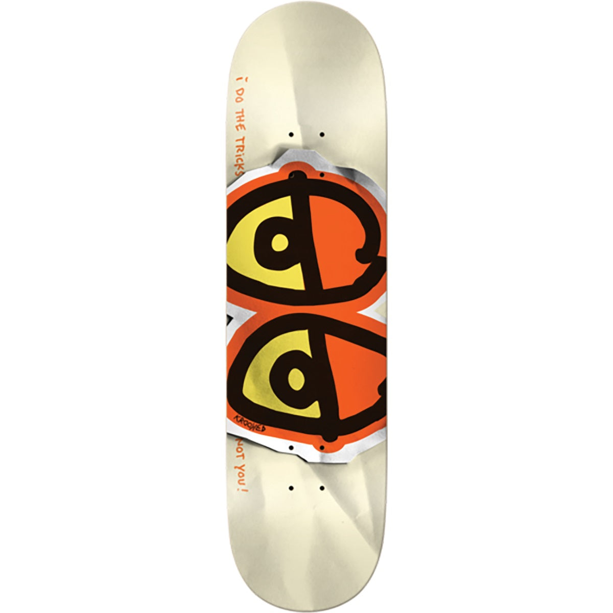 Krooked Eyes DBX Skateboard Deck - 8.5" Bright Orange - Bow Shock Marketplace