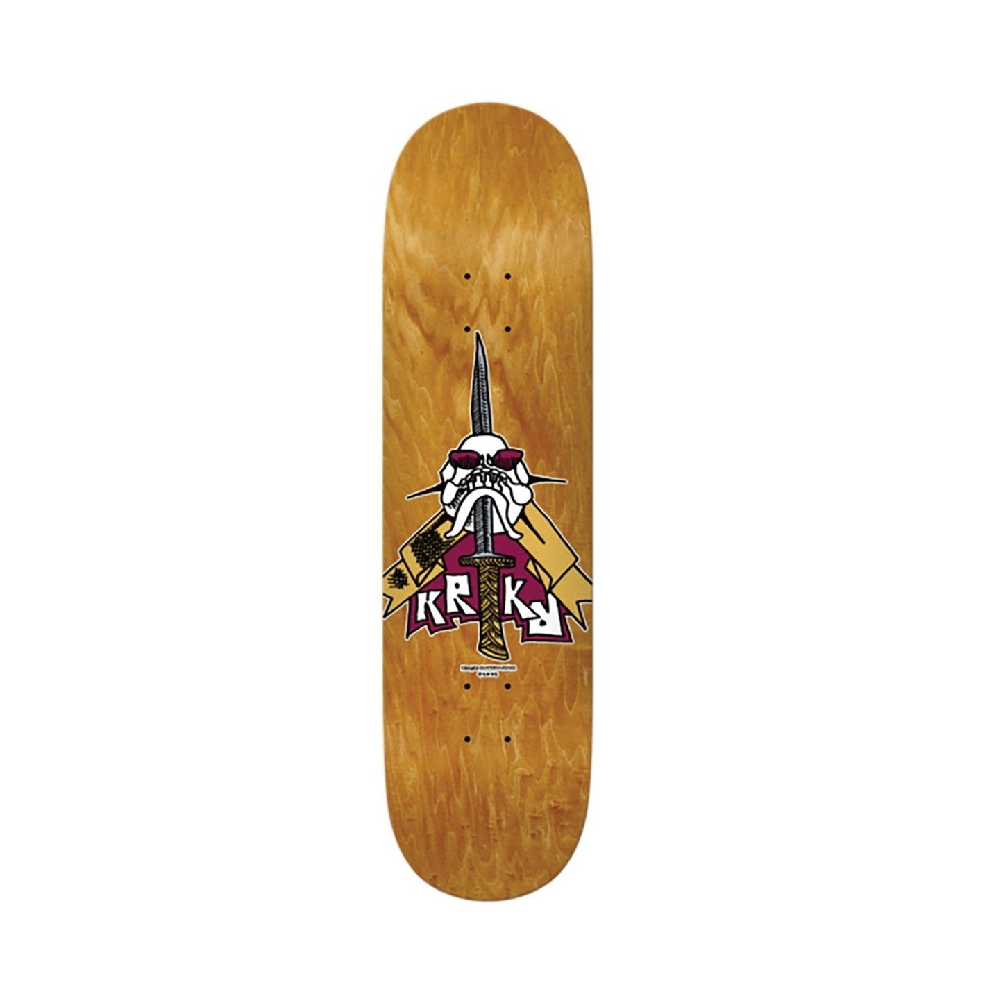 Krooked Skull/Sword Skateboard Deck - 8.25″ - Bow Shock Marketplace