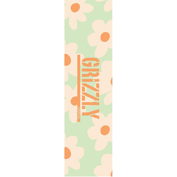 Grizzly Power Flower Single Sheet Griptape - 9″x33″ Mint - Bow Shock Marketplace
