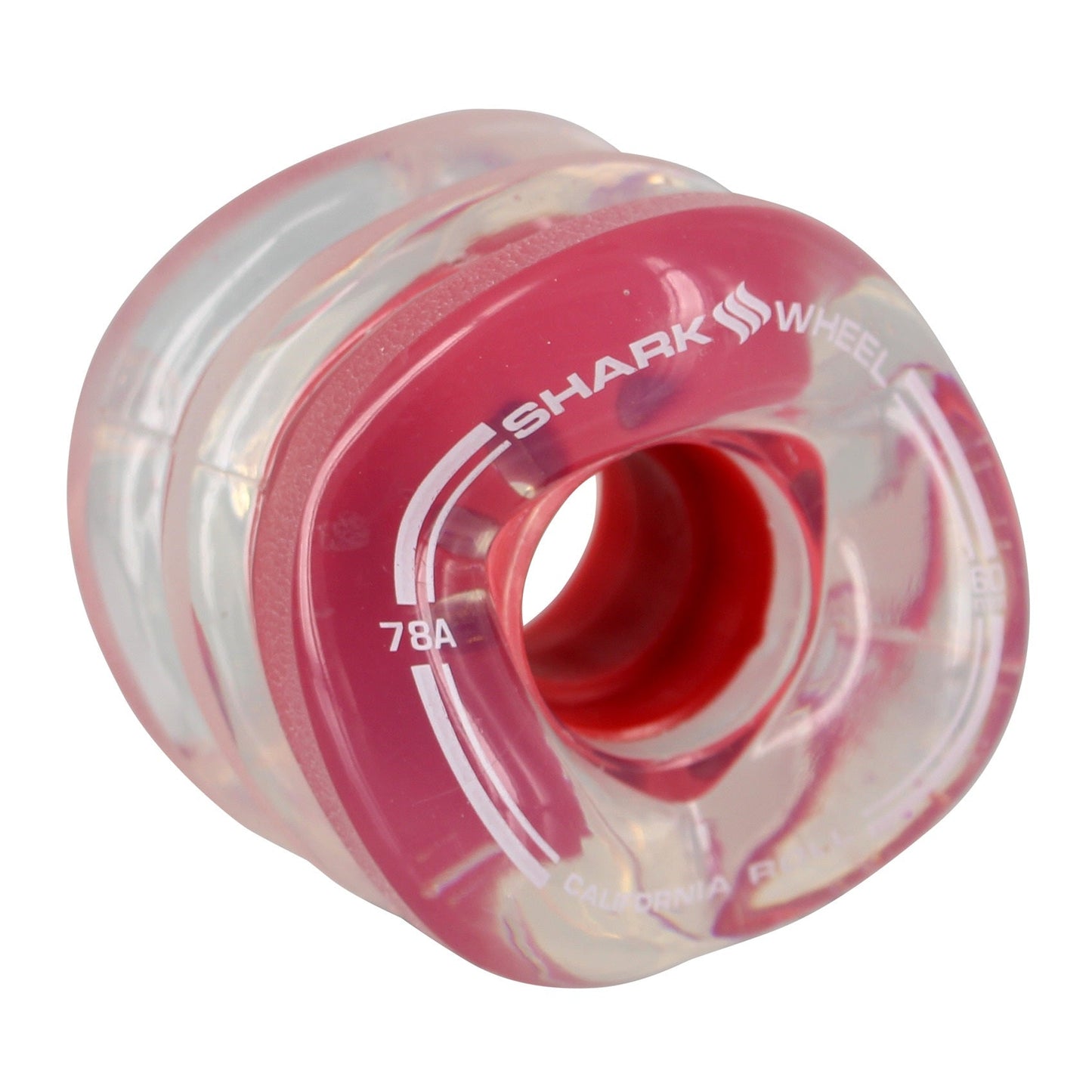 Shark Wheels California Roll 60mm 78a - Clear/Red Hub (Set of 4)