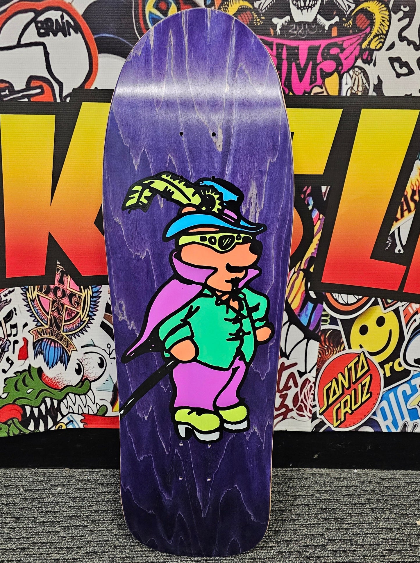 Prime Marc McKee Sticker-O-Rama "WINNIE THE PIMP BEAR" Skateboard Deck - Bow Shock Marketplace