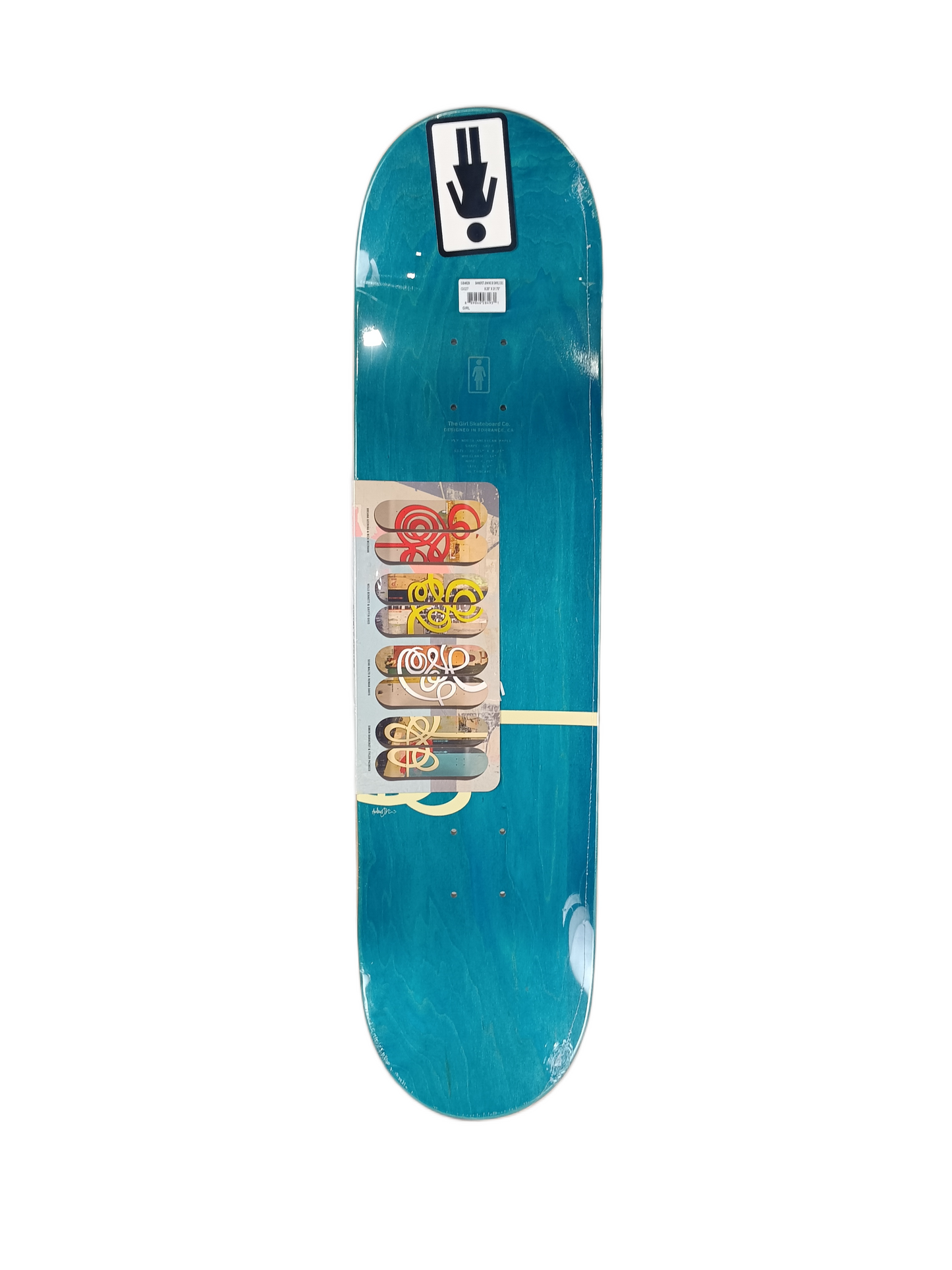 Girl Simon Bannerot Swirl Series Andy Jenkins 30 Years Multi Size 8.25" Vintage NOS Deck
