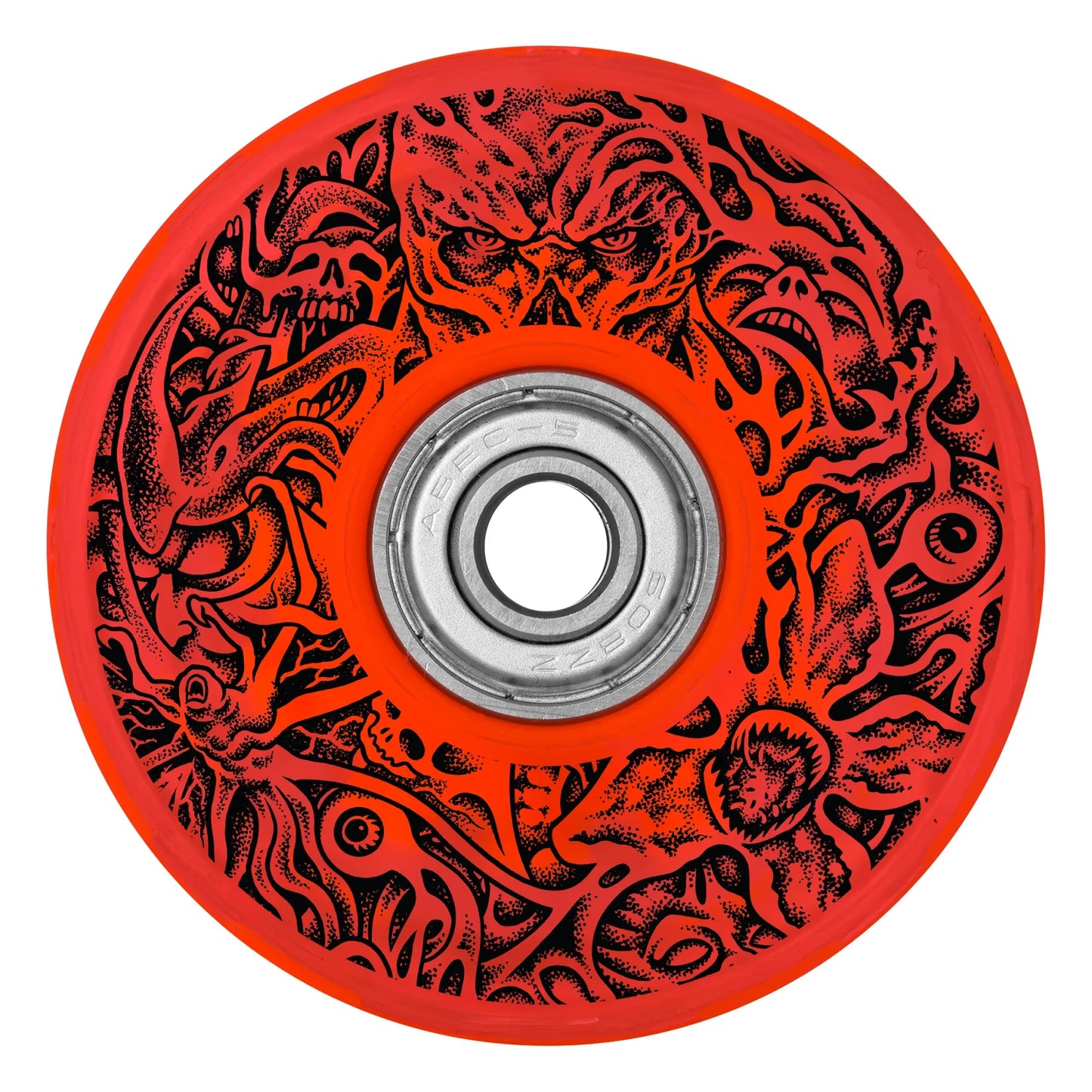 Slime Balls x Stranger Things Hellfire Club Light Ups Wheels 66mm 78a - Red (Set)