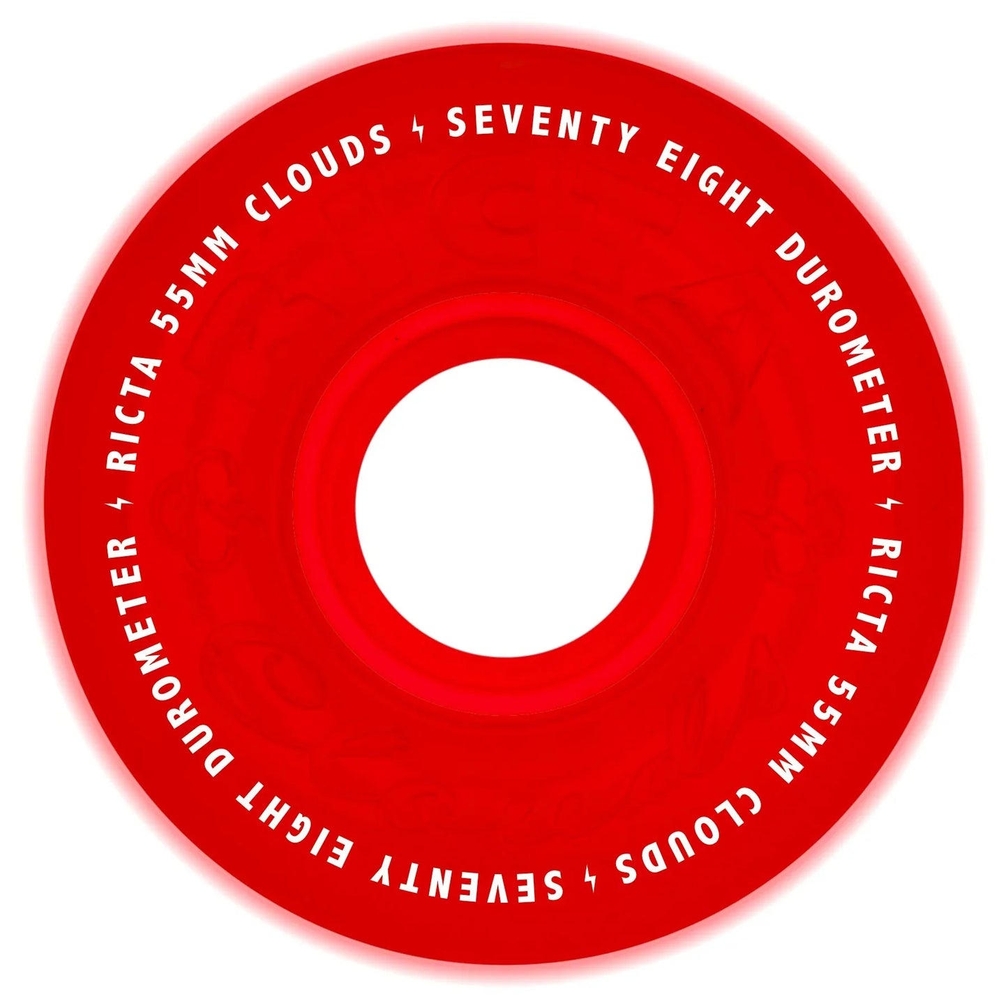Ricta Clouds Wheels 55mm 78a - Red Glow In The Dark (Set)