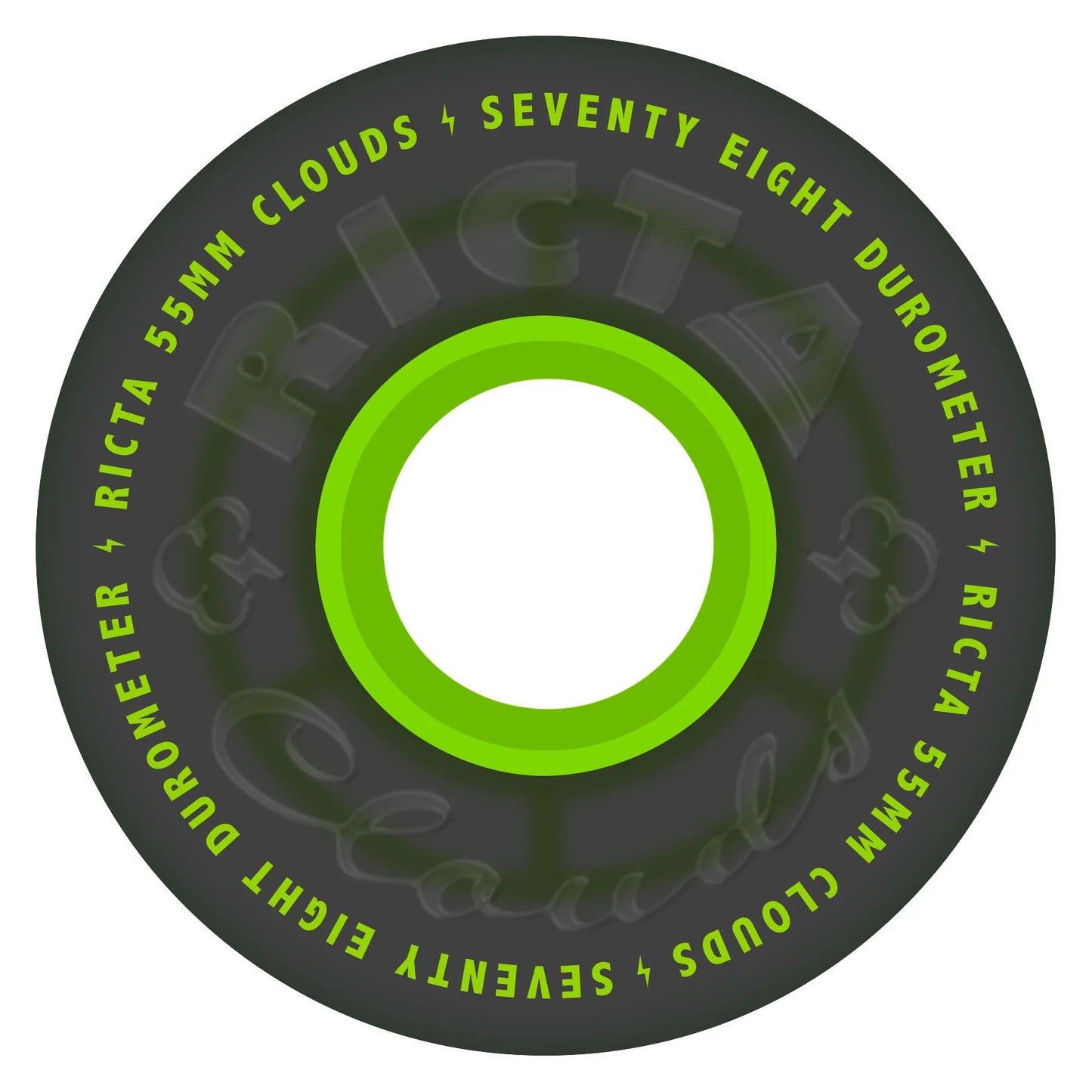 Ricta Clouds Transparent Black Green 78a 55mm Skateboard Wheels