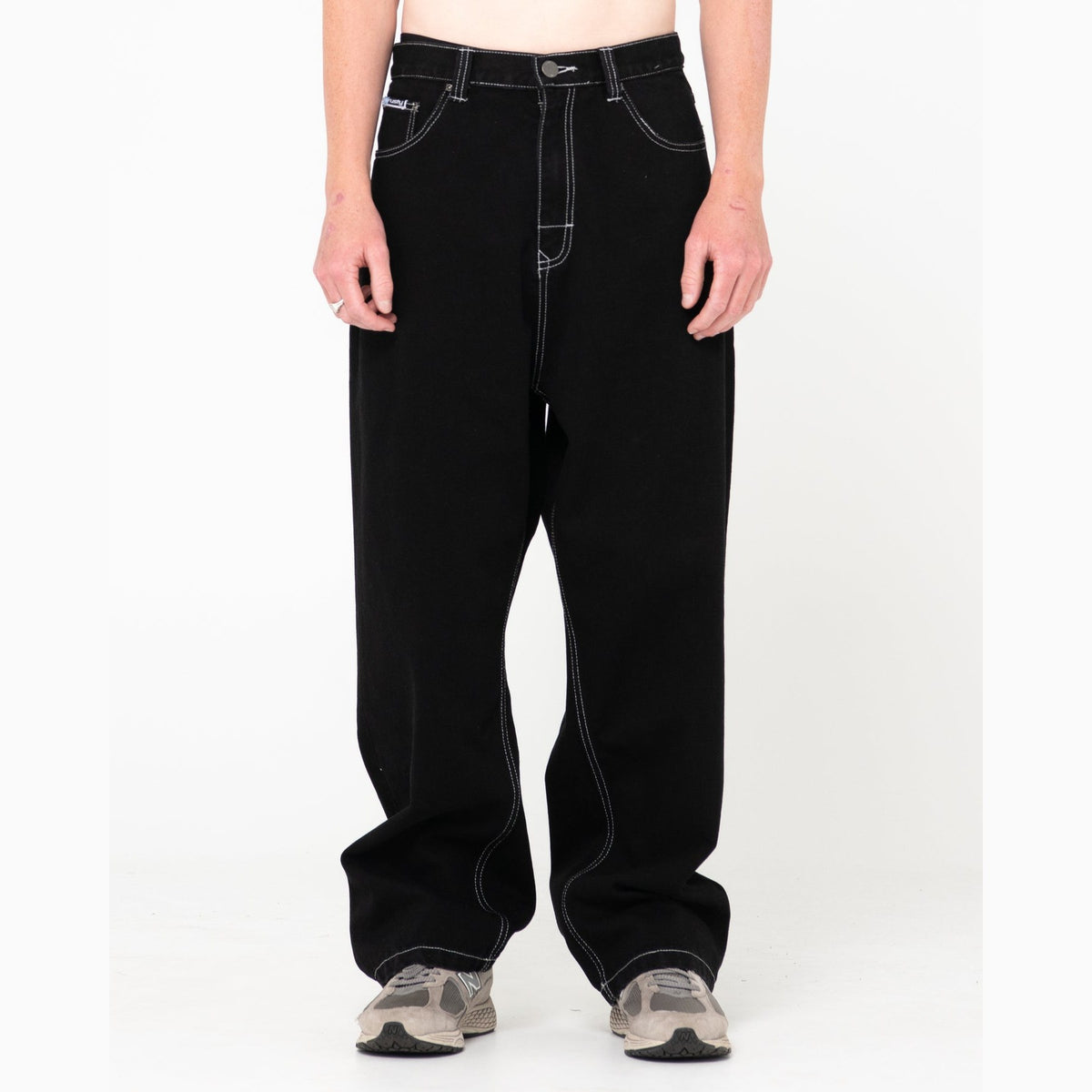 Rusty Escape Baggy Black Out Denim Jeans