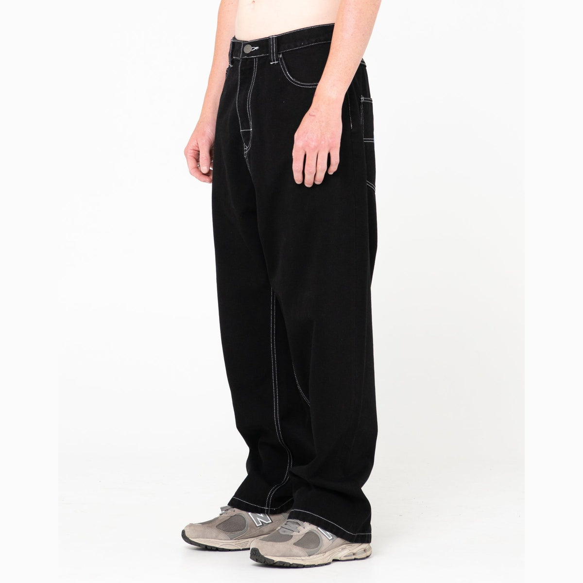Rusty Escape Baggy Black Out Denim Jeans