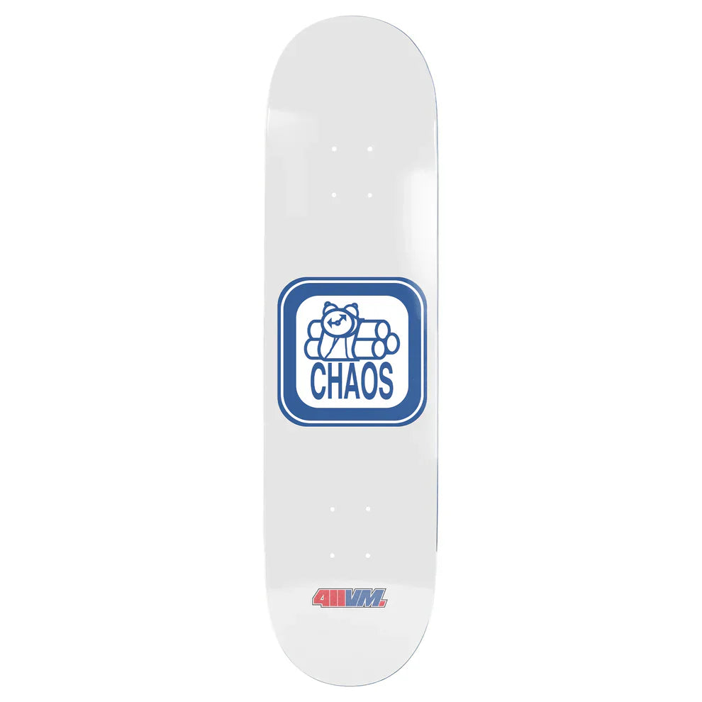 411 Chaos White EX7 8.5" Skateboard Deck