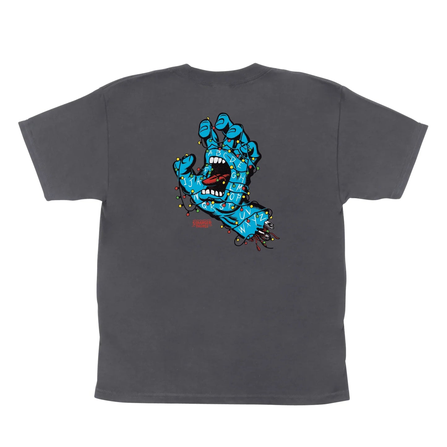 Santa Cruz x Stranger Things Screaming Lights Youth T-Shirt - Charcoal