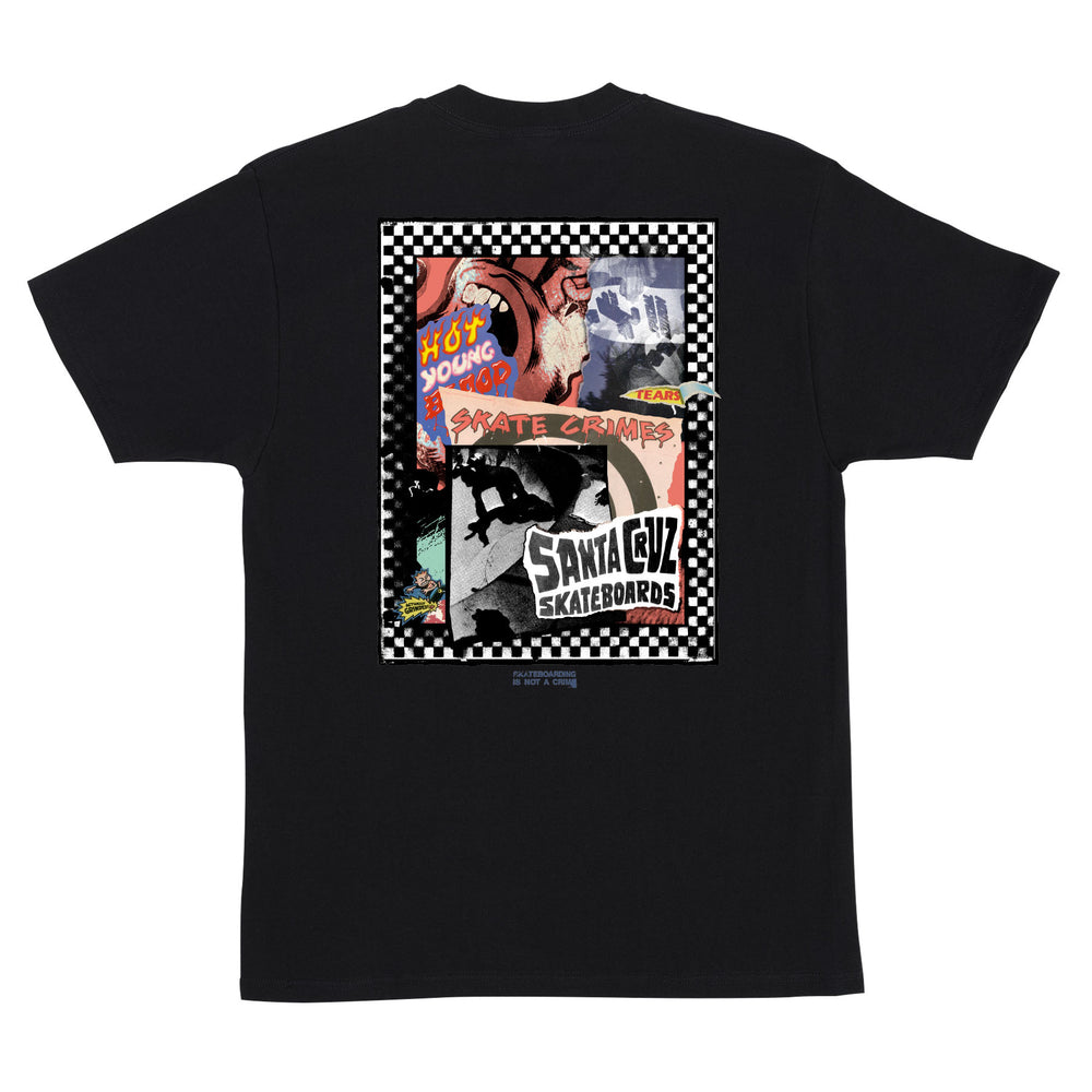 Santa Cruz Ad Collage Black Mens T-Shirt
