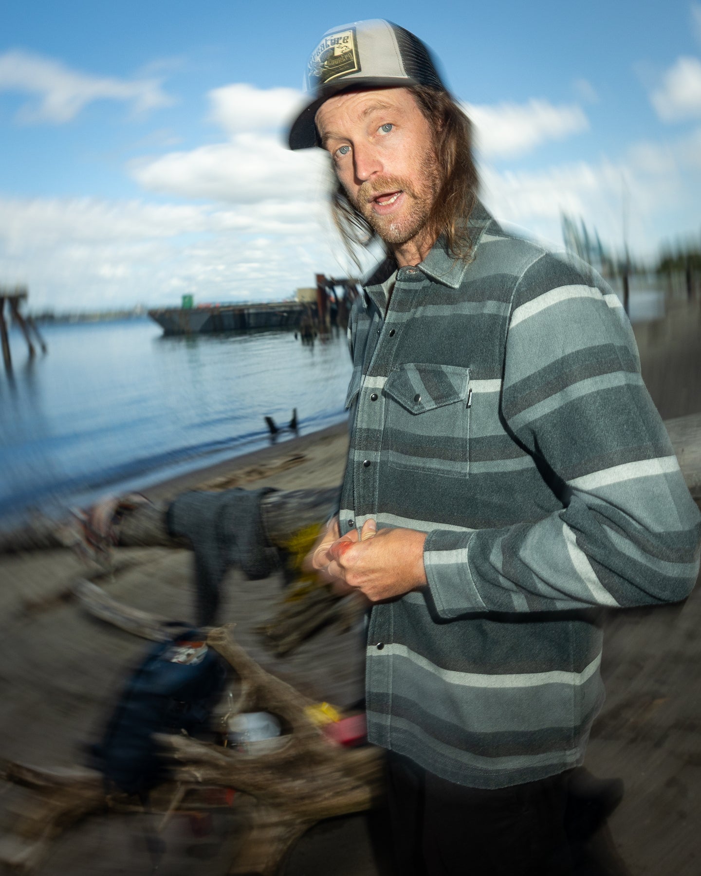 Creature Horizon Grey Scale L/s Flannel Shirt