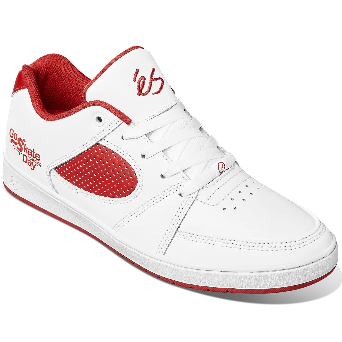 éS Shoes Accel Slim x Go Skateboarding Day - White/Red - Bow Shock Marketplace