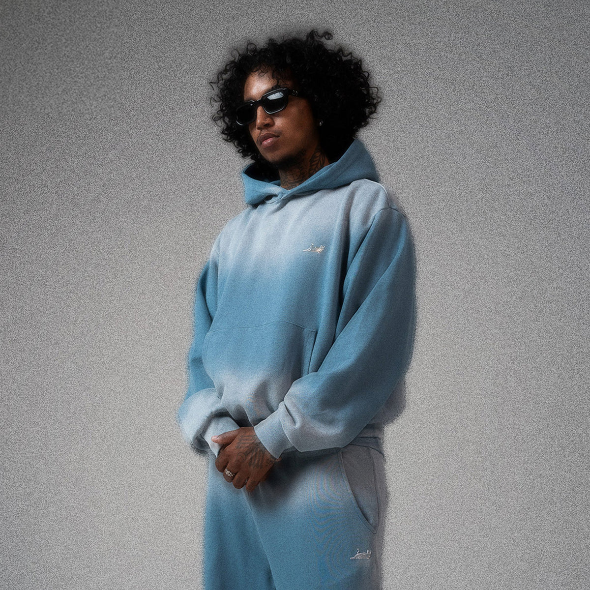 Castanza Hoodie (Light Blue Faded Wash)