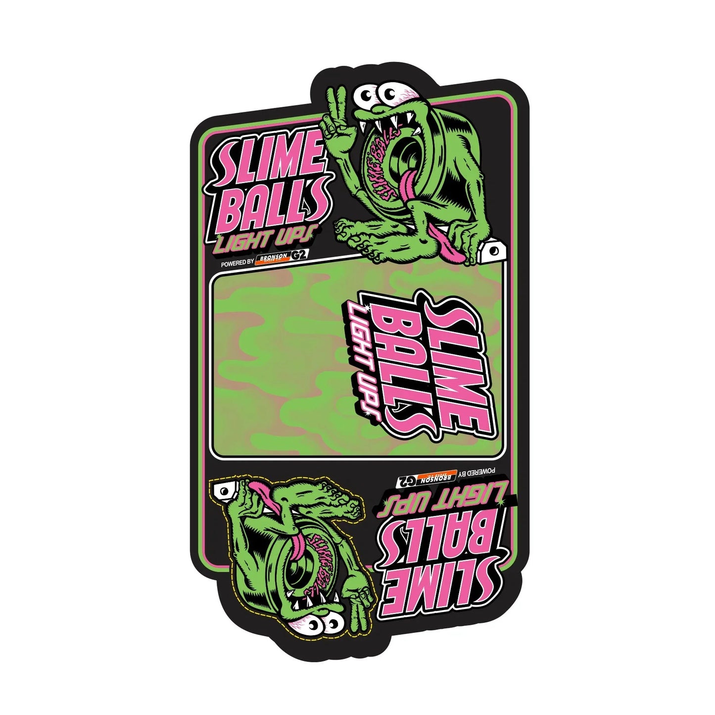 Slime Balls Chrome Light Ups OG Slime Wheels 66mm 78a - Trans Blue (Set of 4)