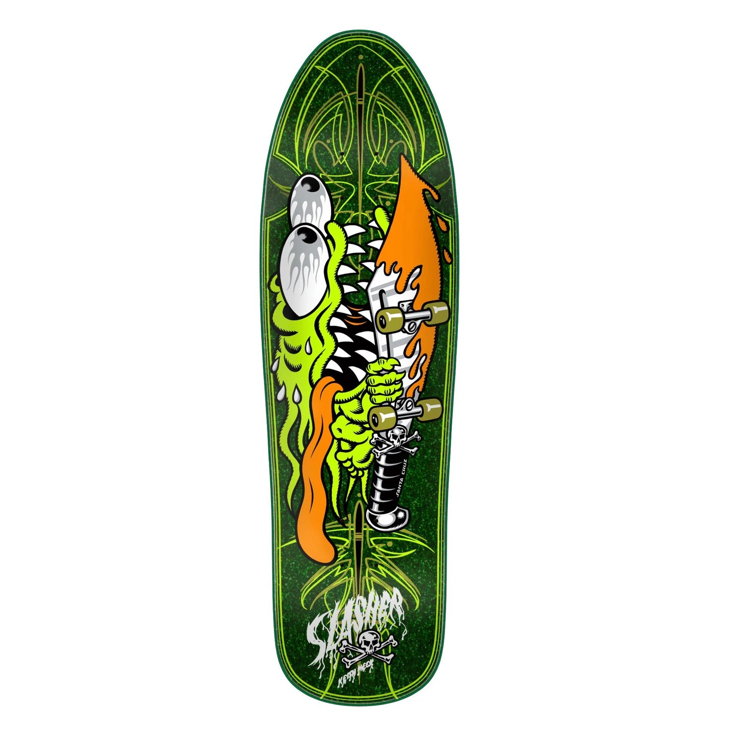 Santa Cruz Meek Green Pinstripe Slasher Deck - 9.23″ - Bow Shock Marketplace