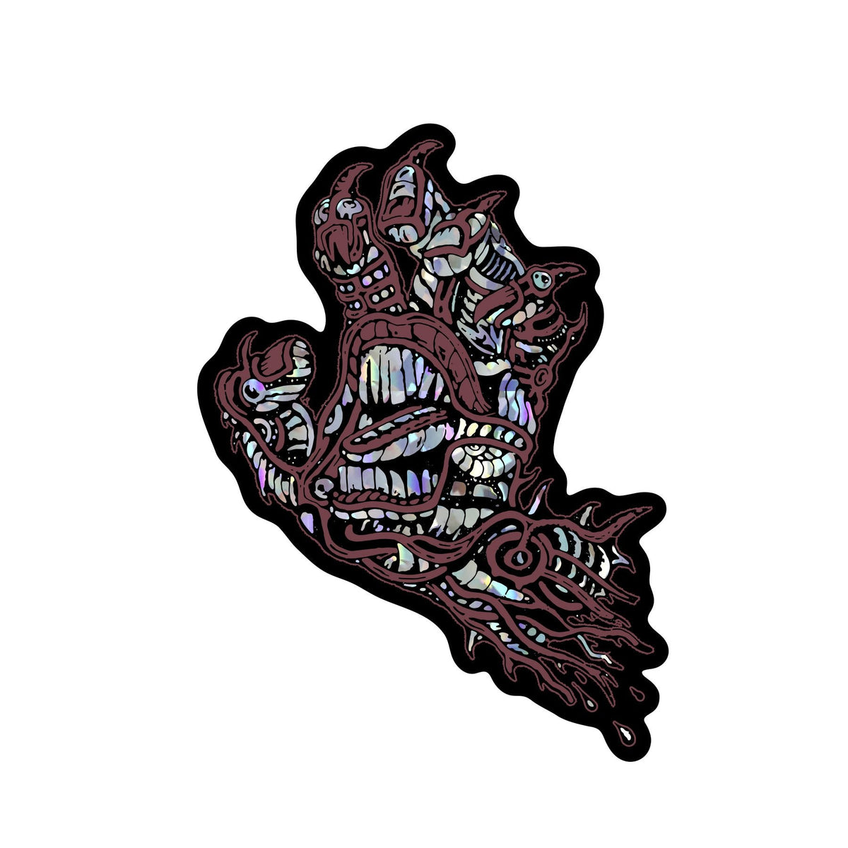 Santa Cruz Scourge Hand Silver Holographic Sticker
