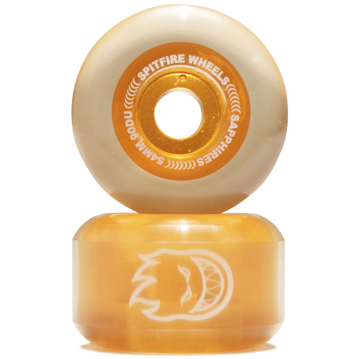 SPITFIRE SAPPHIRES CLEAR ORANGE 54MM 90A SKATEBOARD WHEELS
