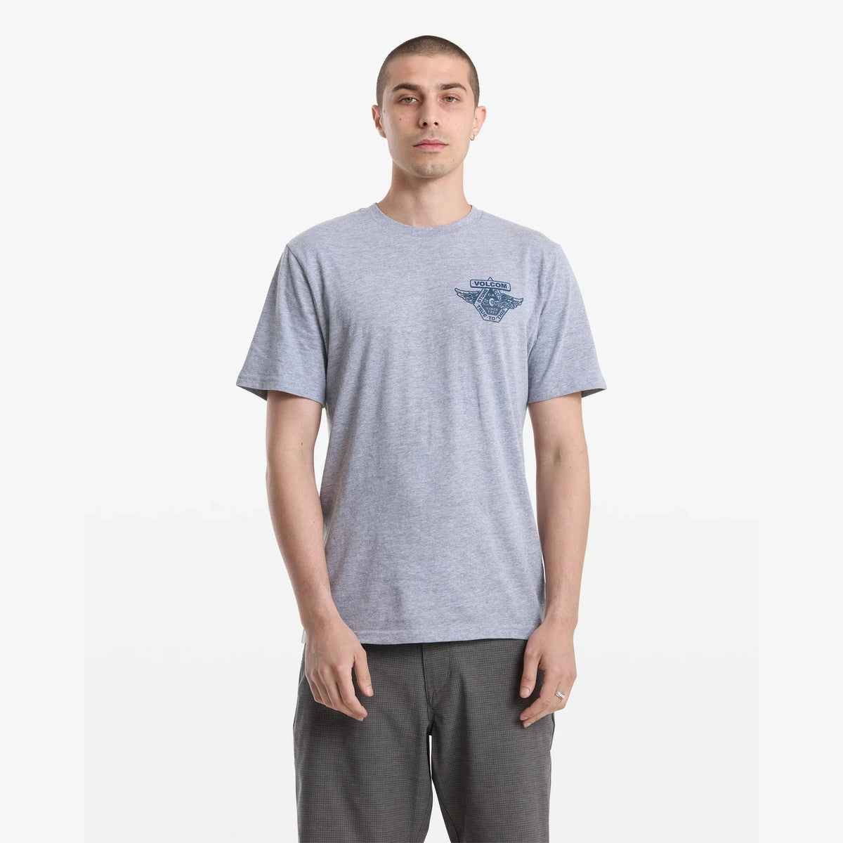 Volcom Free Wheel Heather Grey S/s Shirt