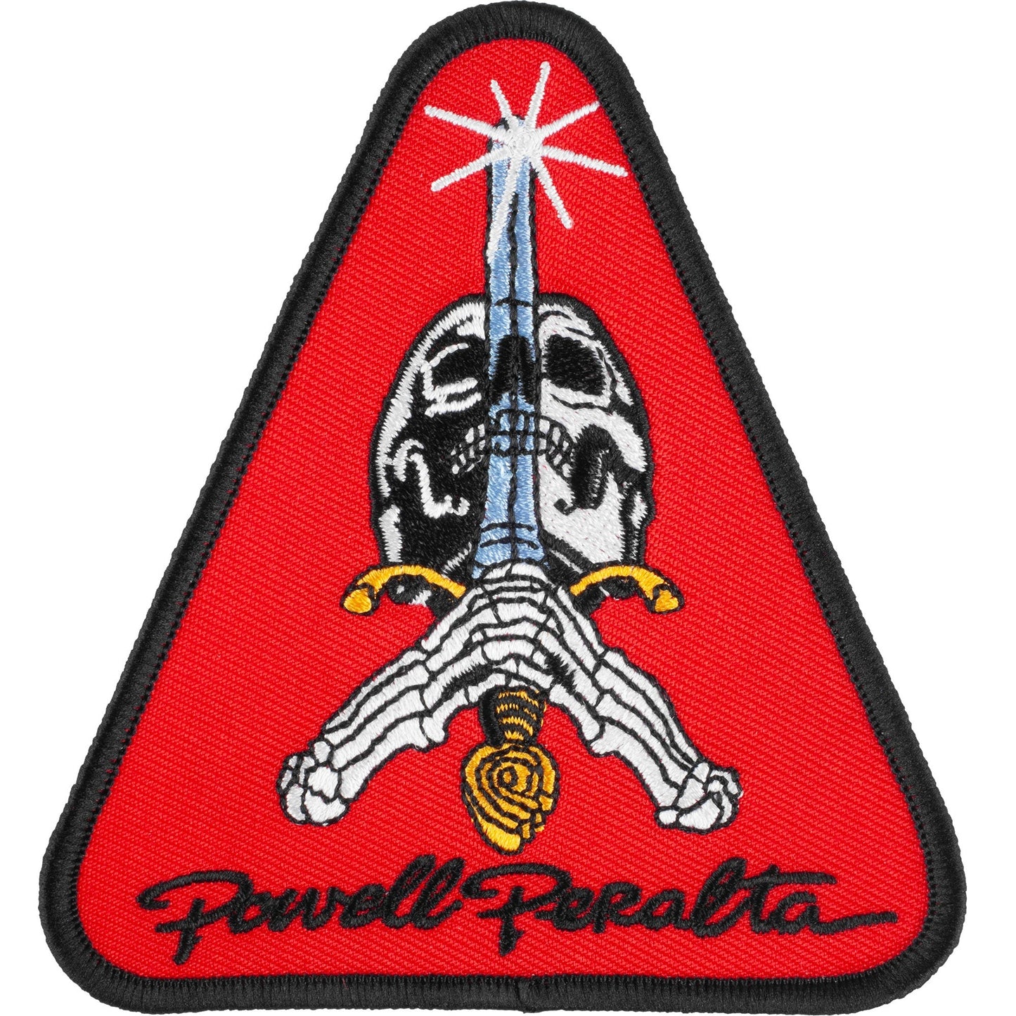 Powell Peralta Skull and Sword Red Patch - 4.5" - Bow Shock Marketplace