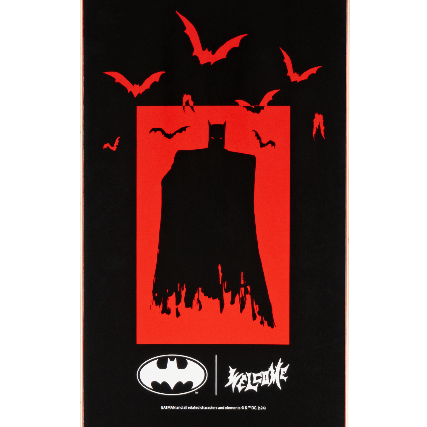 Welcome x Batman Bat Flames on Popsicle Deck - 8.5″ Black - Bow Shock Marketplace