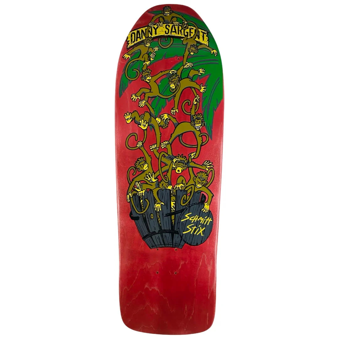 Schmitt Stix Danny Sargent Barrel of Monkeys Deck - 9.75" Red Stain - Bow Shock Marketplace
