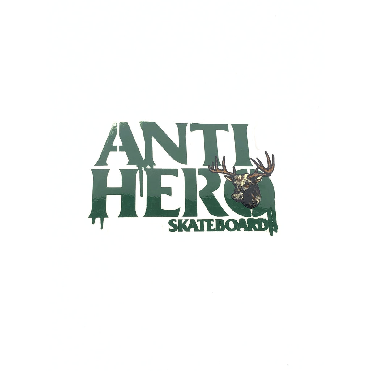 Anti-Hero Skateboards Deer Clear Green 6.5" x 4.5" Sticker