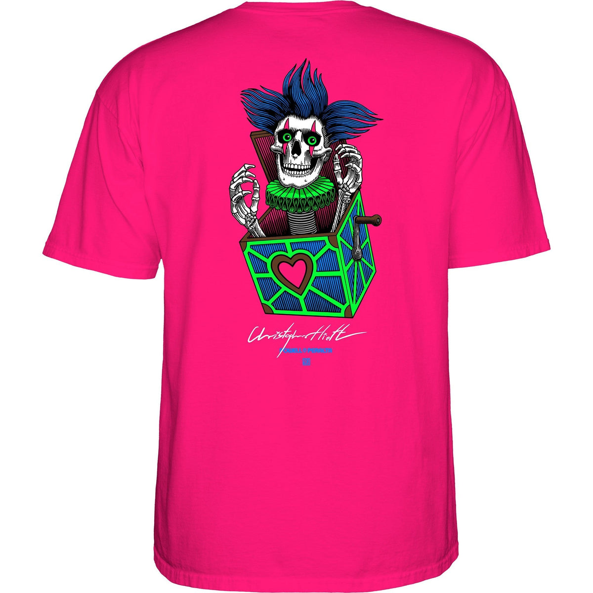 Powell Peralta Chris Hiett Skull T-shirt - Hot Pink
