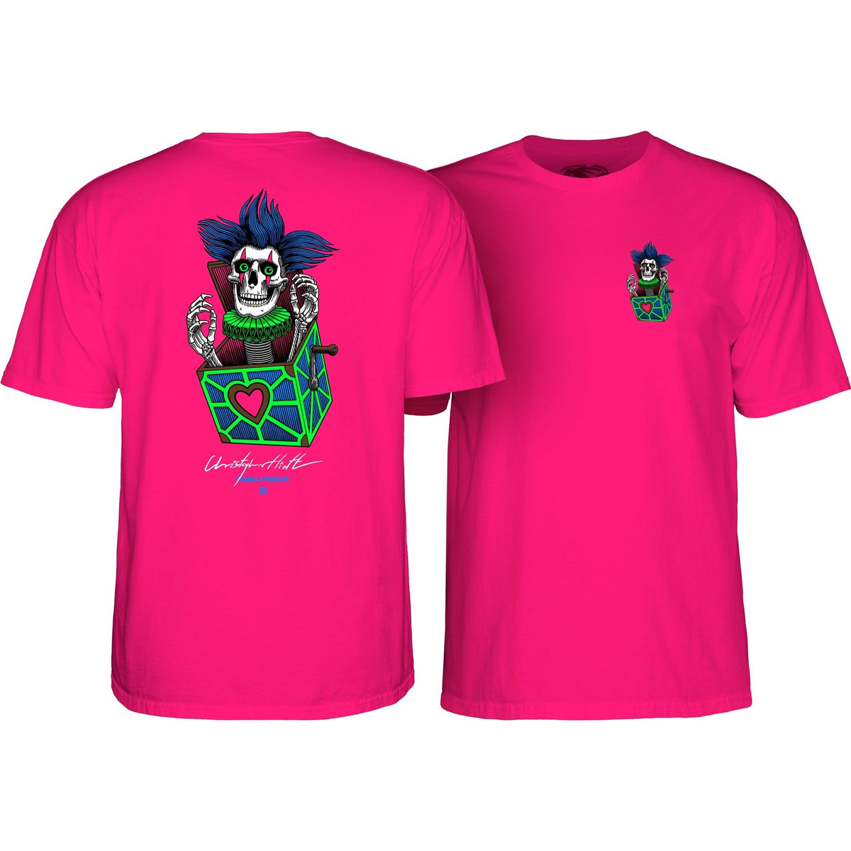 Powell Peralta Chris Hiett Skull T-shirt - Hot Pink