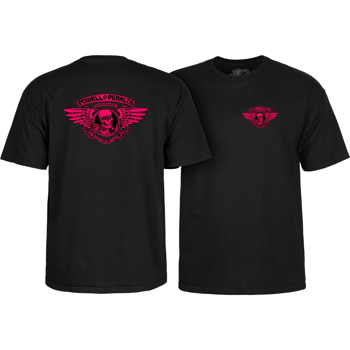Powell Peralta Winged Ripper T-Shirt - Pink Blacklight Black