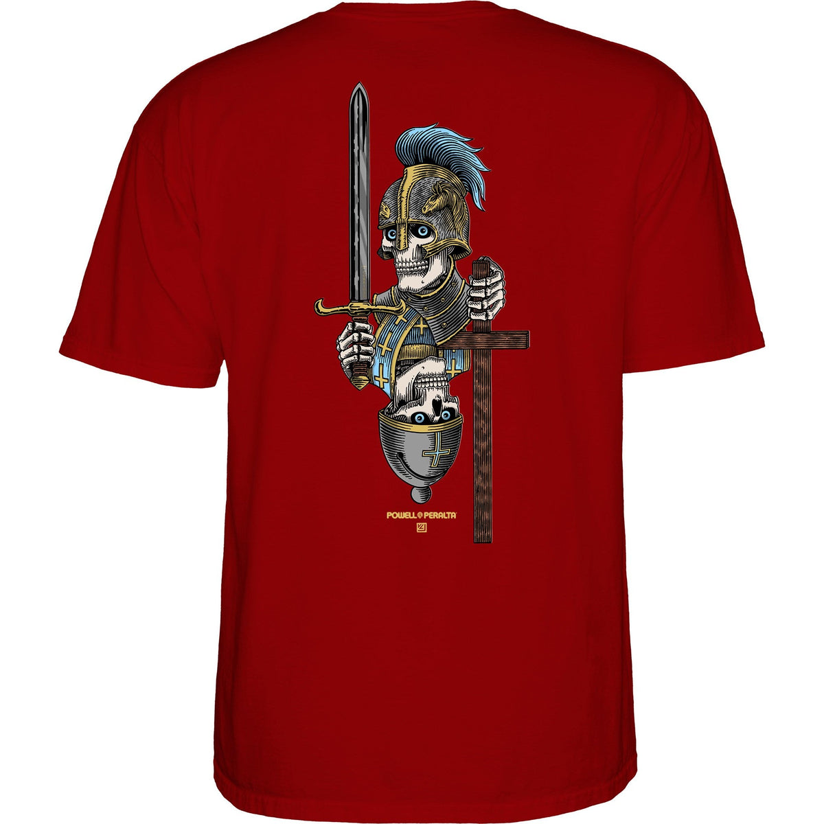 Powell Peralta Dan Corrigan Chess Skulls T-Shirt - Burgundy